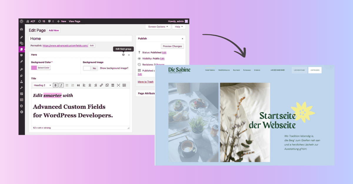 Hotel Booking WordPress Website Development with Advanced Custom Fields ACF Pro