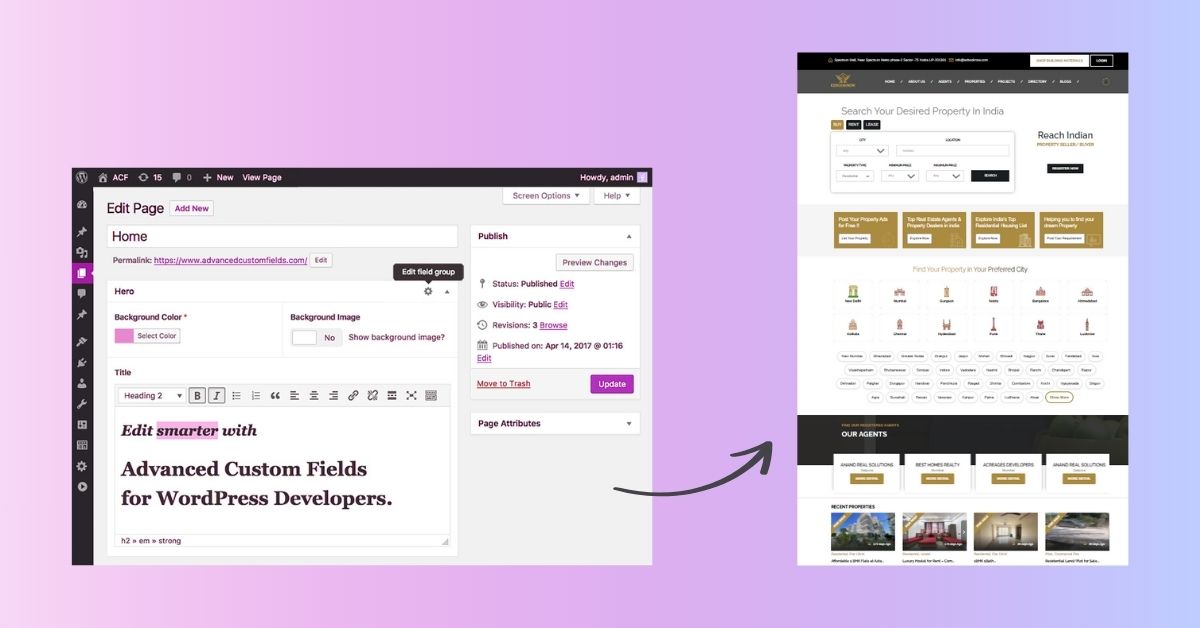 Real Estate WordPress Website Development with Advanced Custom Fields ACF Pro